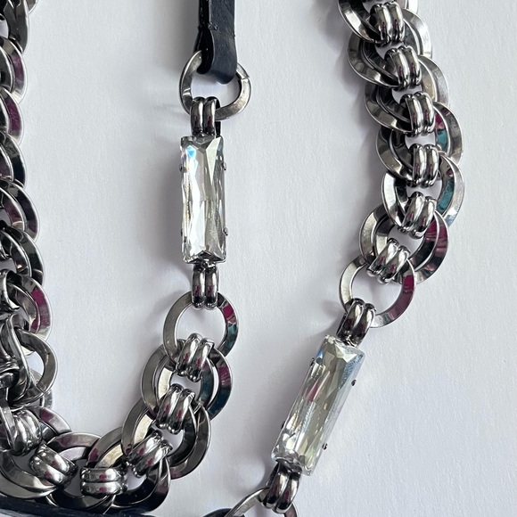 HELENE ZUBELDIA PARIS Brand New Silver Chain Large Crystal Necklace - Picture 3 of 7
